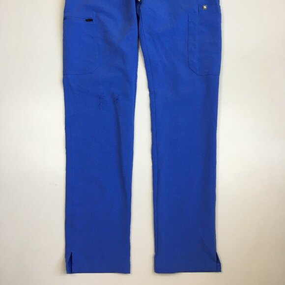 FIGS Light Blue YOLA Skinny Zip Pocket Straight Leg Drawstring Scrubs Pant - Picture 7 of 13